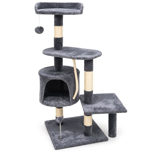 Grey velvet cat tree - grey,