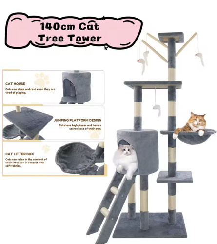 140cm cat tree climbing tower - 140cm,