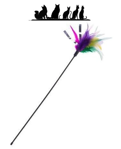 Cat teaser wand feather foil - teaser,