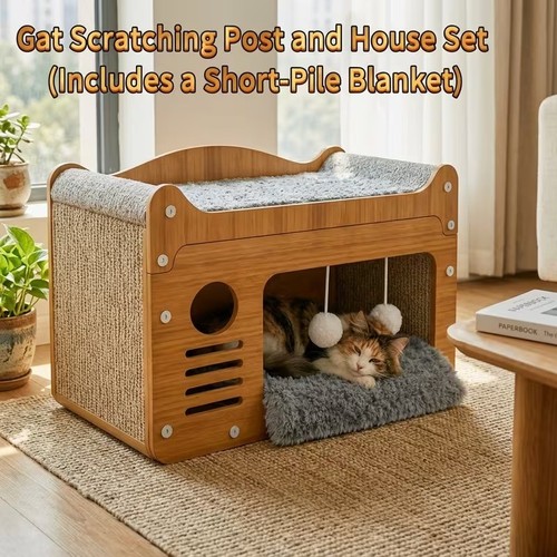 Cat scratching post - cat,
