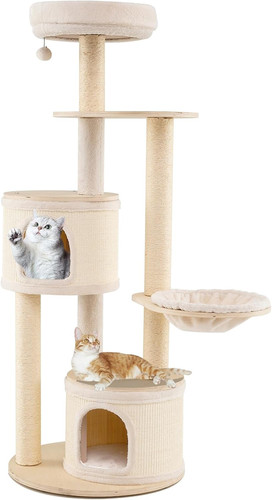 Modern cat tree 152cm wooden - cat,