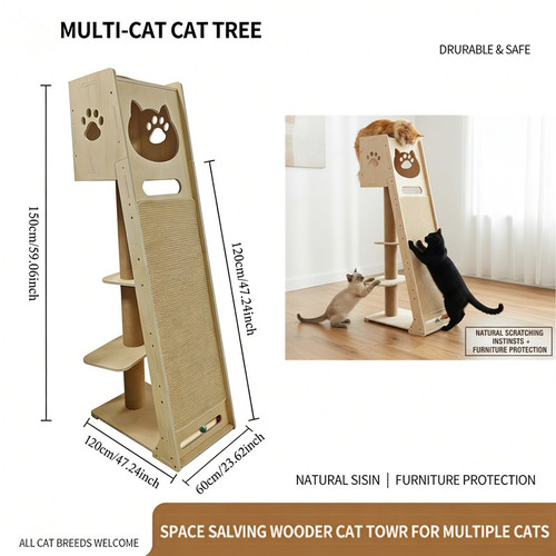 Inch wooden cat tree - 60,