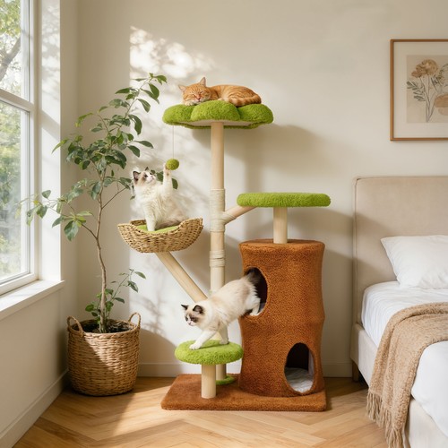 Modern cat tree large - tree, wood