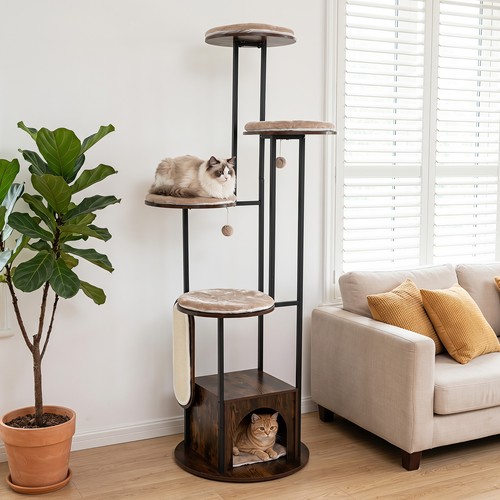Tall wooden cat - wooden, top