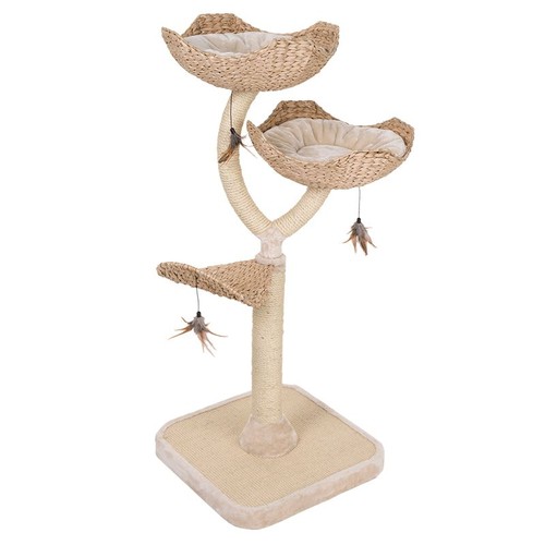 Cream flower cat tree - cream,