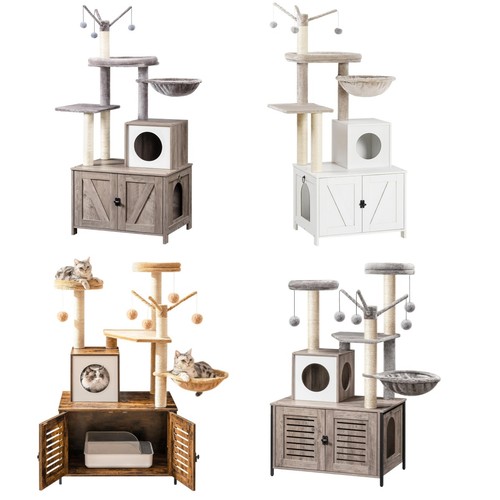 Hoobro cat tree - tree, litter