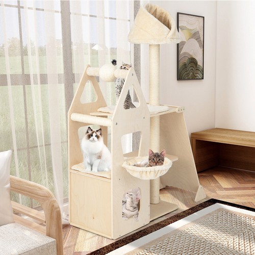 Tree wooden cat tower - cat,