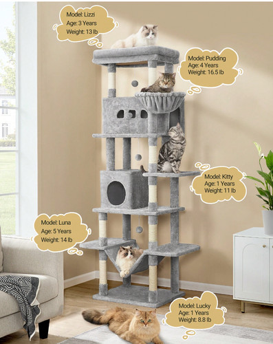 210cm extra large cat tower - 210cm,