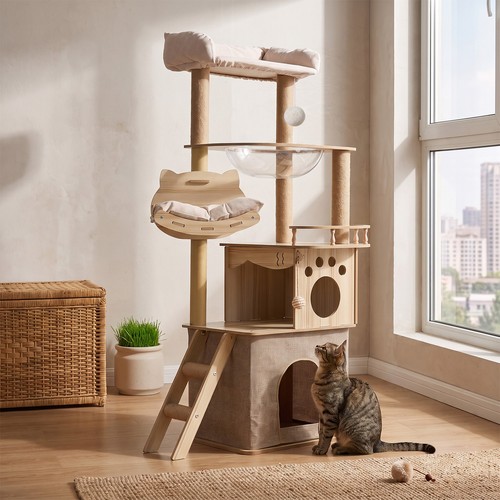 Wooden cat tree - tree, tower