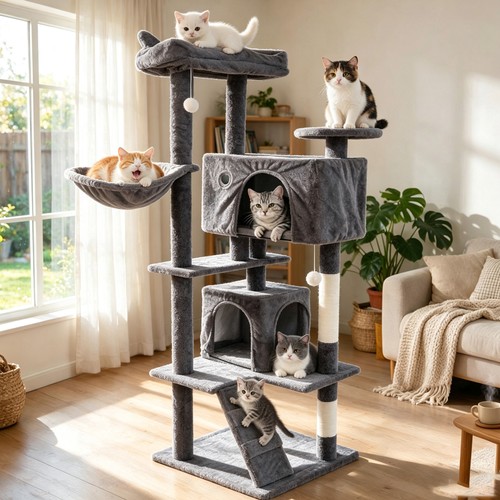 144cm cat tree scratching - cat, w/