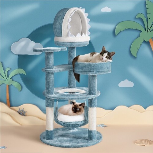 Cat tree plush ocean themed - tree,